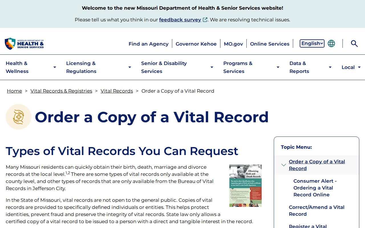 St. Joseph residents directory Missouri vital records order options