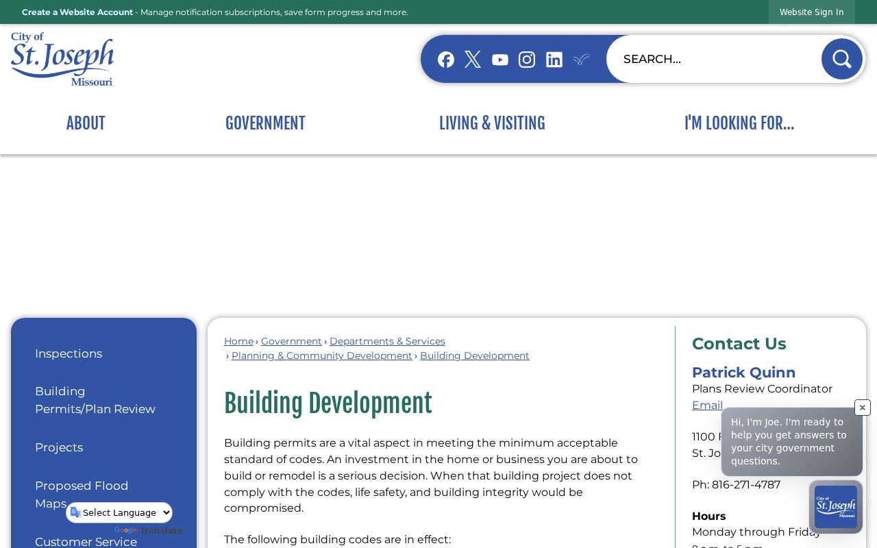 St. Joseph neighbors building development permit information for block changes