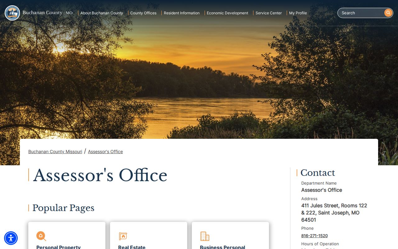 St. Joseph street directory Buchanan County Assessor office property inquiry route